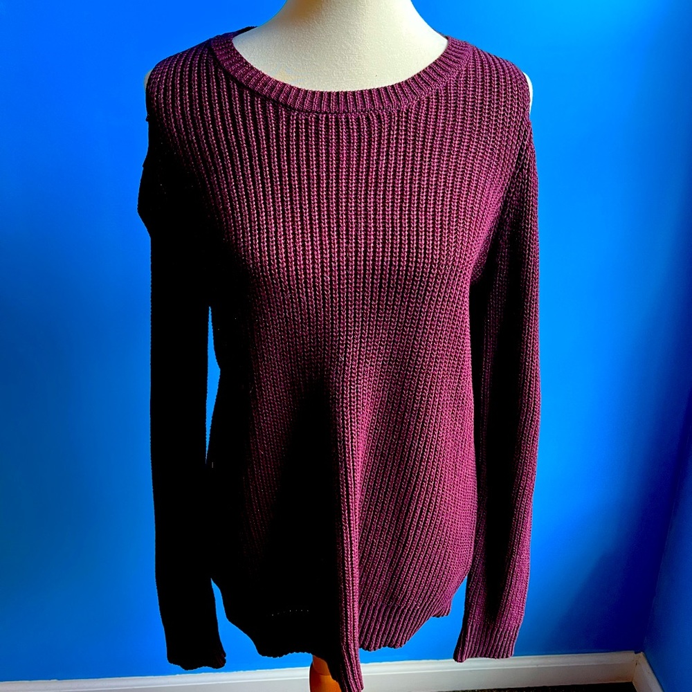 Lane Bryant cold shoulder sweater.